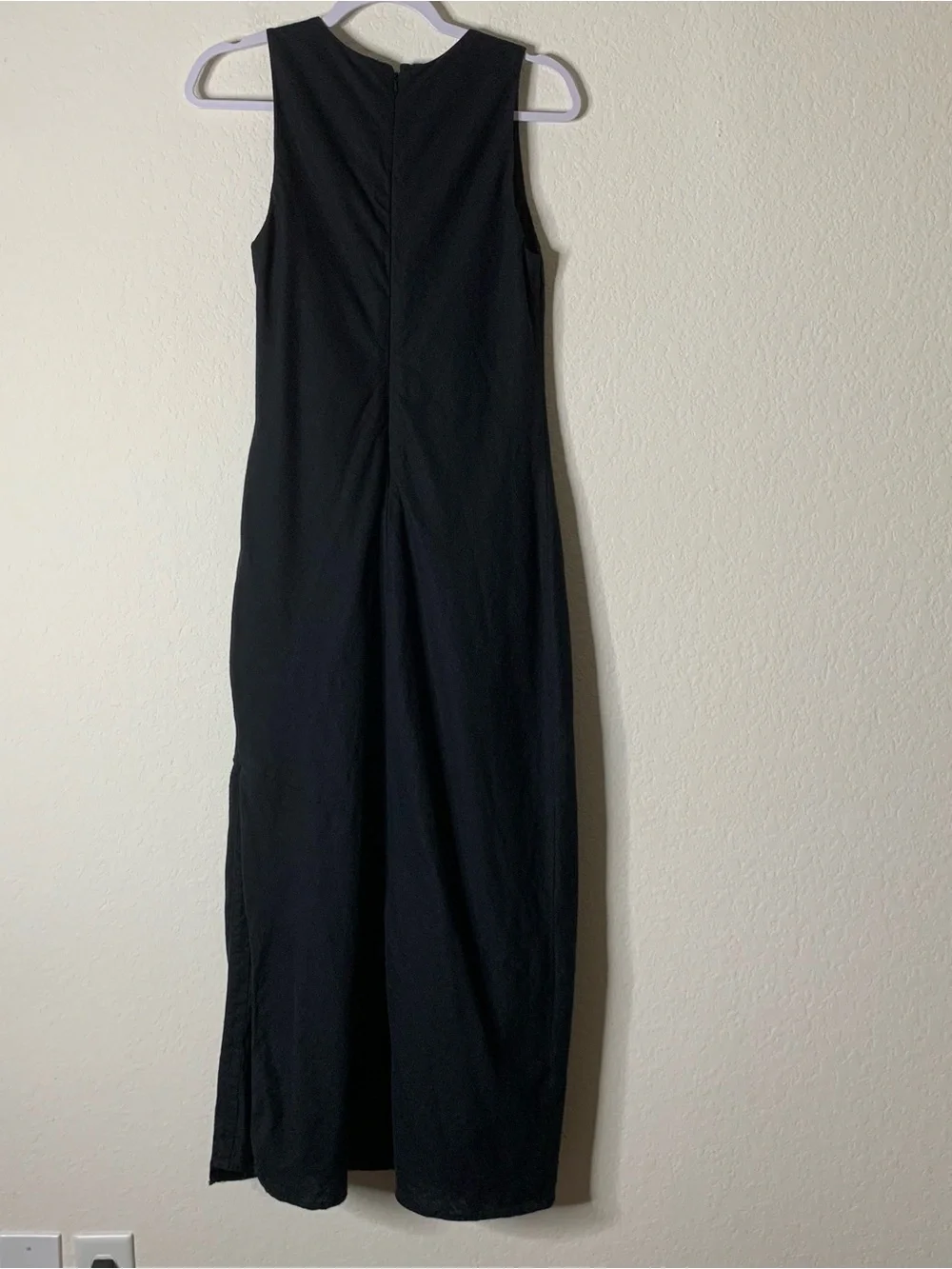 Abercrombie & fitch womens black High-Neck Linen-Blend Maxi Dress S